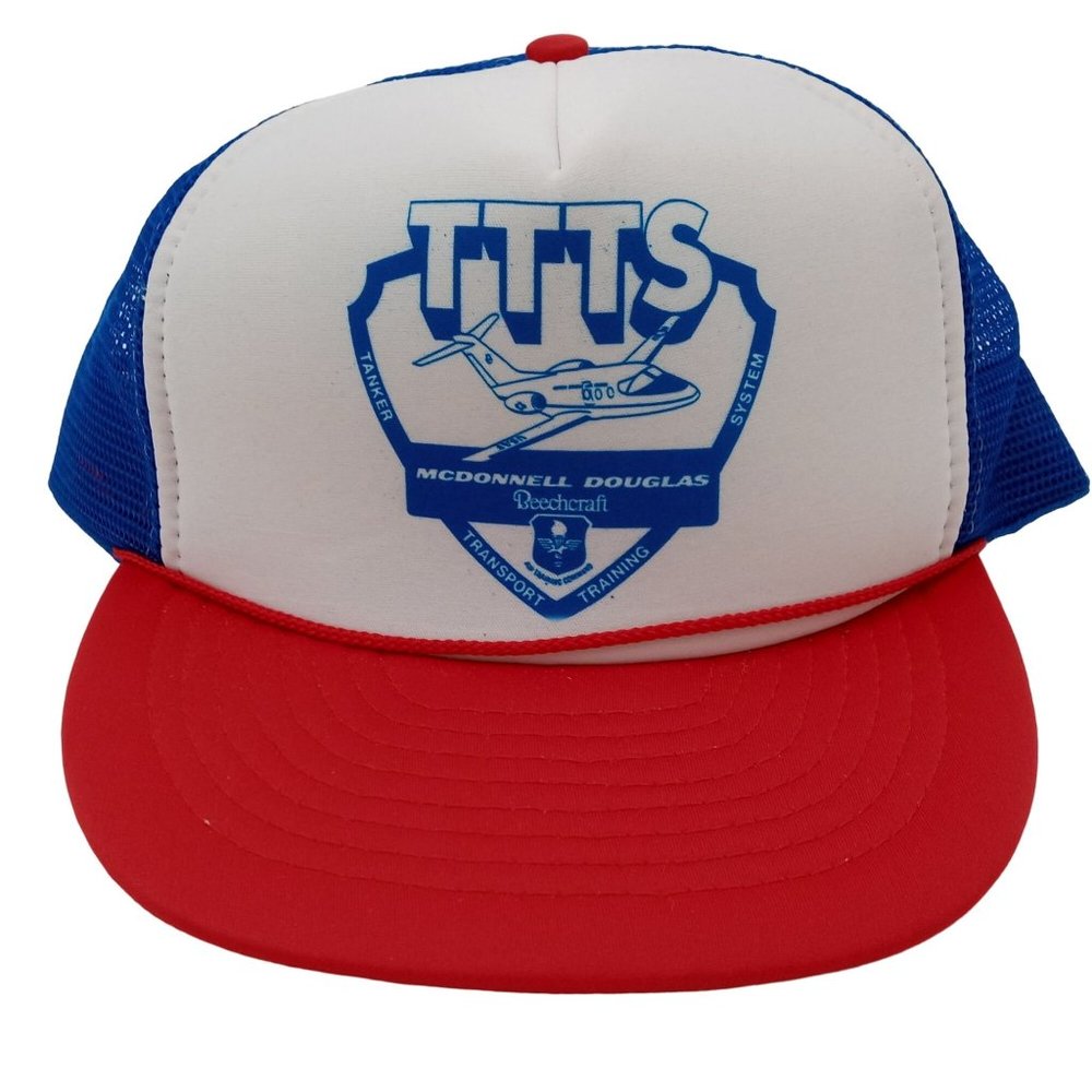 McDonnell Douglas Beechcraft Hat Cap Adjustable Snapback Mesh TTTS Tanker